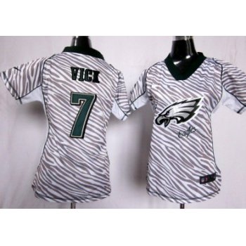 Nike Philadelphia Eagles #7 Michael Vick 2012 Womens Zebra Fashion Jersey