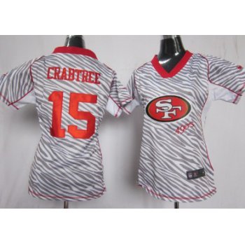 Nike San Francisco 49ers #15 Michael Crabtree 2012 Womens Zebra Fashion Jersey
