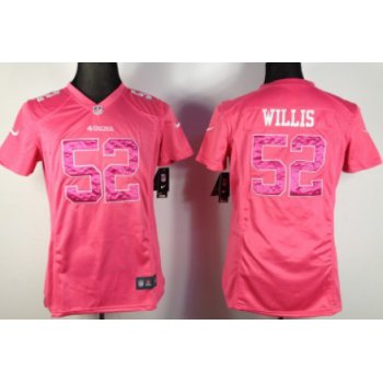 Nike San Francisco 49ers #52 Patrick Willis Pink Sweetheart Diamond Womens Jersey