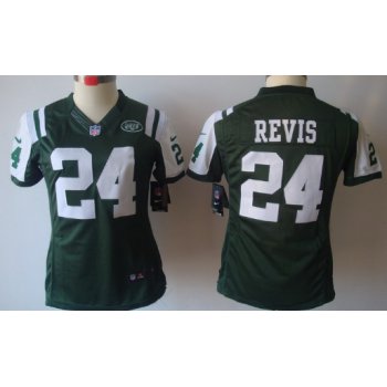 Nike New York Jets #24 Darrelle Revis Green Limited Womens Jersey