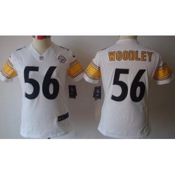 Nike Pittsburgh Steelers #56 Lamarr Woodley White Limited Womens Jersey