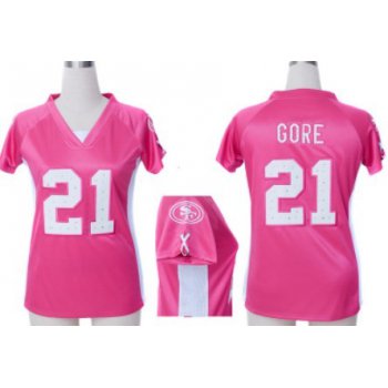 Nike San Francisco 49ers #21 Frank Gore 2012 Pink Womens Draft Him II Top Jersey