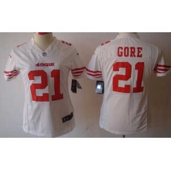 Nike San Francisco 49ers #21 Frank Gore White Limited Womens Jersey