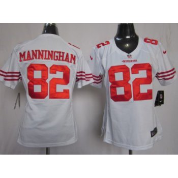 Nike San Francisco 49ers #82 Mario Manningham White Game Womens Jersey