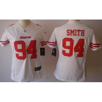 Nike San Francisco 49ers #94 Justin Smith White Limited Womens Jersey
