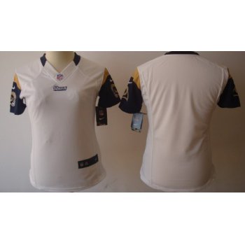 Nike St. Louis Rams Blank White Limited Womens Jersey