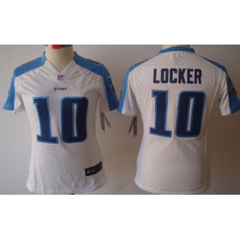 Nike Tennessee Titans #10 Jake Locker White Limited Womens Jersey