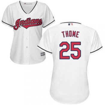 Indians #25 Jim Thome White Home Women's Stitched Baseball Jersey