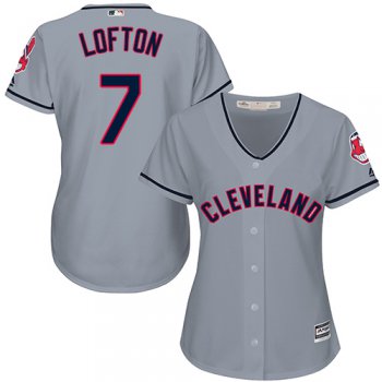 Indians #7 Kenny Lofton Grey Road Women's Stitched Baseball Jersey