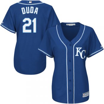 Royals #21 Lucas Duda Blue Alternate 2 Women's Stitched Baseball Jersey
