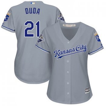 Royals #21 Lucas Duda Grey Road Women's Stitched Baseball Jersey