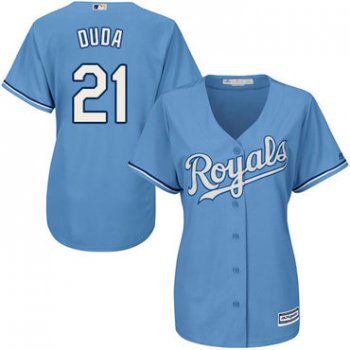 Royals #21 Lucas Duda Light Blue Alternate Women's Stitched Baseball Jersey