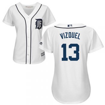Tigers #13 Omar Vizquel White Home Women's Stitched Baseball Jersey