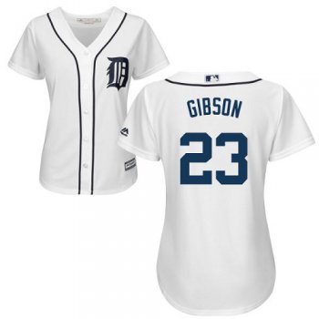 Tigers #23 Kirk Gibson White Home Women's Stitched Baseball Jersey
