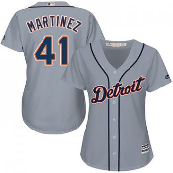 Tigers #41 Victor Martinez Grey Road Women's Stitched Baseball Jersey