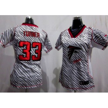 Nike Atlanta Falcons #33 Michael Turner 2012 Womens Zebra Fashion Jersey