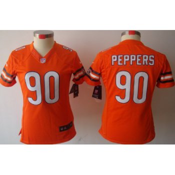 Nike Chicago Bears #90 Julius Peppers Orange Limited Womens Jersey