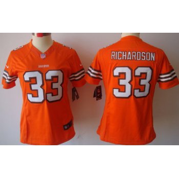 Nike Cleveland Browns #33 Trent Richardson Orange Limited Womens Jersey