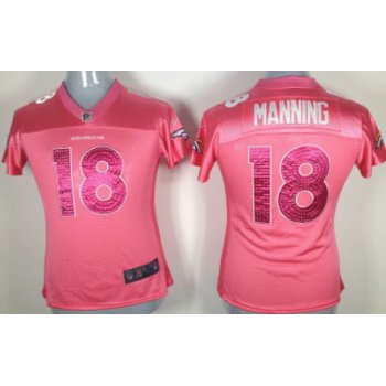 Nike Denver Broncos #18 Peyton Manning Pink Sweetheart Diamond Womens Jersey