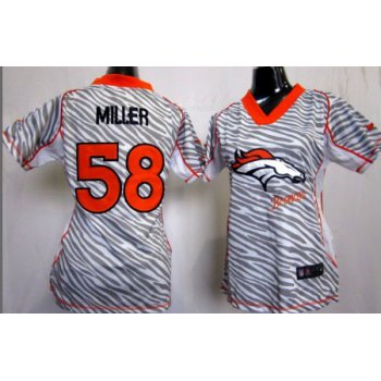 Nike Denver Broncos #58 Von Miller 2012 Womens Zebra Fashion Jersey