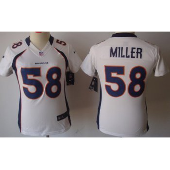 Nike Denver Broncos #58 Von Miller White Limited Womens Jersey