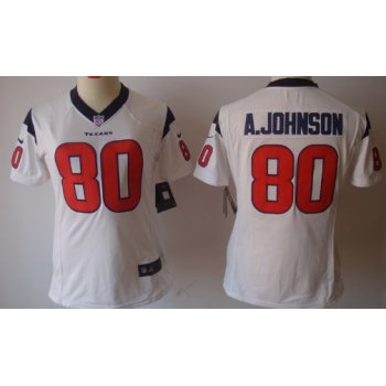 Nike Houston Texans #80 Andre Johnson White Limited Womens Jersey