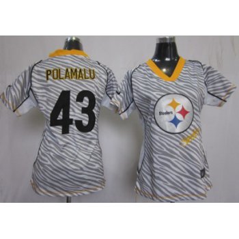 Nike Pittsburgh Steelers #43 Troy Polamalu 2012 Womens Zebra Fashion Jersey