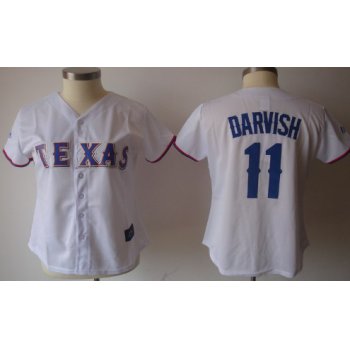 Texas Rangers #11 Yu Darvish White With Blue Womens Jersey