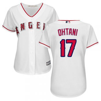 Angels #17 Shohei Ohtani White Home Women's Stitched Baseball Jersey