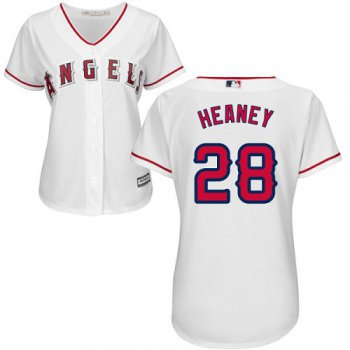 Angels #28 Andrew Heaney White Home Women's Stitched Baseball Jersey