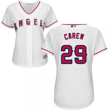 Angels #29 Rod Carew White Home Women's Stitched Baseball Jersey