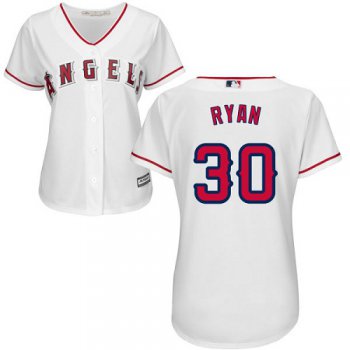 Angels #30 Nolan Ryan White Home Women's Stitched Baseball Jersey