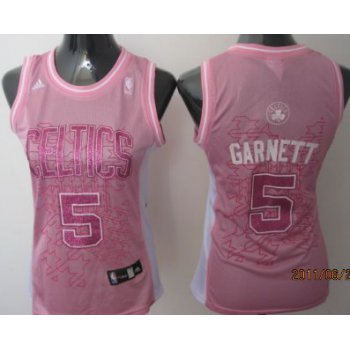 Boston Celtics #5 Kevin Garnett Pink Womens Jersey