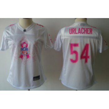Chicago Bears #54 Brian Urlacher 2011 Breast Cancer Awareness White Womens Fashion Jersey