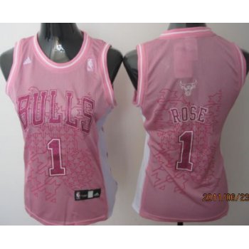 Chicago Bulls #1 Derrick Rose Pink Womens Jersey