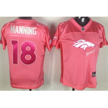 Denver Broncos #18 Peyton Manning 2011 Pink Stitched Womens Jersey