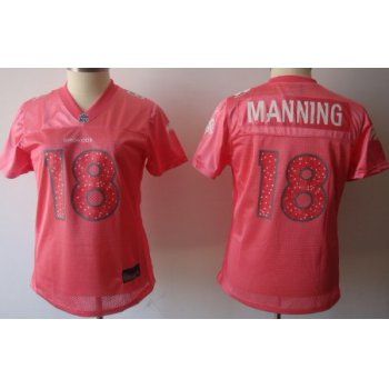 Denver Broncos #18 Peyton Manning Pink Womens Sweetheart Jersey