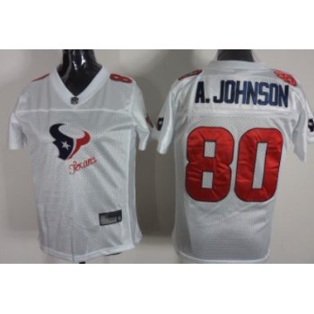 Houston Texans #80 Andre Johnson 2011 White Stitched Womens Jersey