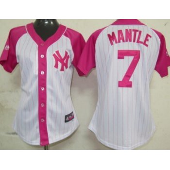 New York Yankees #7 Mickey Mantle 2012 Fashion Womens by Majestic Athletic Jersey