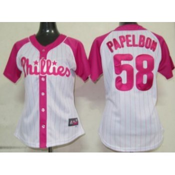 Philadelphia Phillies #58 Jonathan Papelbon 2012 Fashion Womens by Majestic Athletic Jersey