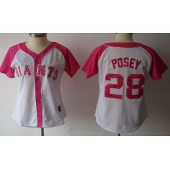 San Francisco Giants #28 Buster Posey 2012 Fashion Womens by Majestic Athletic Jersey