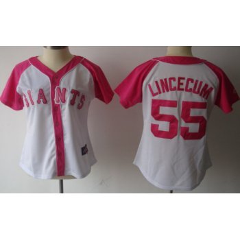 San Francisco Giants #55 Tim Lincecum 2012 Fashion Womens by Majestic Athletic Jersey