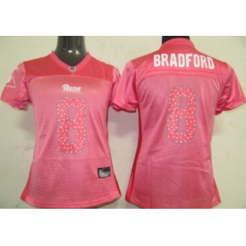 St. Louis Rams #8 Sam Bradford Pink Womens Sweetheart Jersey