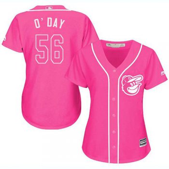 Orioles #56 Darren O'Day Pink Fashion Women's Stitched Baseball Jersey