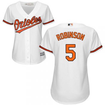 Orioles #5 Brooks Robinson White Home Women's Stitched Baseball Jersey