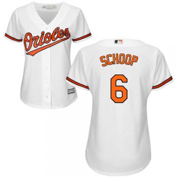 Orioles #6 Jonathan Schoop White Home Women's Stitched Baseball Jersey