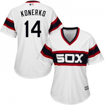 White Sox #14 Paul Konerko White Alternate Home Women's Stitched Baseball Jersey