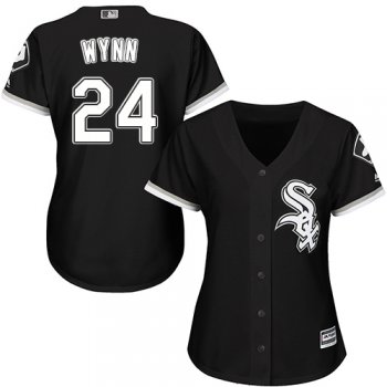 White Sox #24 Early Wynn Black Alternate Women's Stitched Baseball Jersey
