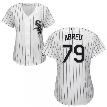 White Sox #79 Jose Abreu White(Black Strip) Home Women's Stitched Baseball Jersey