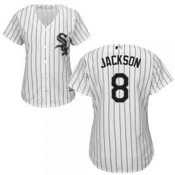 White Sox #8 Bo Jackson White(Black Strip) Home Women's Stitched Baseball Jersey